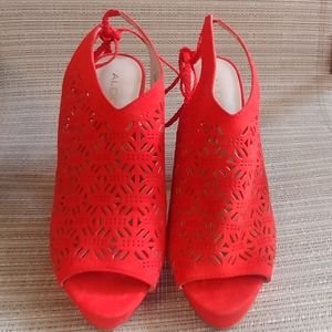 ALDO Perforated Orange Heels
